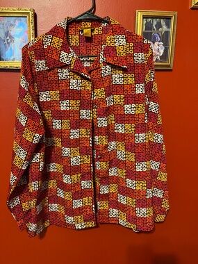 Men's Red Patterned Casual Jacket